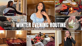 WINTER EVENING ROUTINE 🌙: daily chores, simple realistic habits, nighttime rituals + family time!