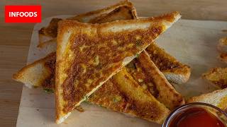 Masala Omelette Sandwich Recipe | How to Make Masala Omelette Sandwich | Infoods