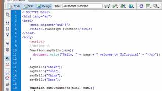 Javascript Tutorial -25- Function (Passing Parameter in a function)