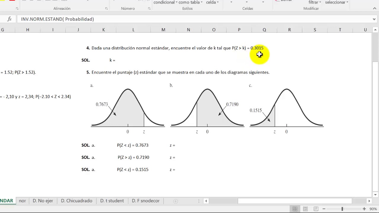 Distribución Normal Estándar En Excel. - YouTube