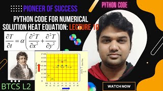 Python code BTCS scheme to solve Unsteady Heat Conduction