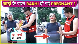 OMG! Rakhi Is Pregnant  ? Flaunts Baby Bump In Front Of Media