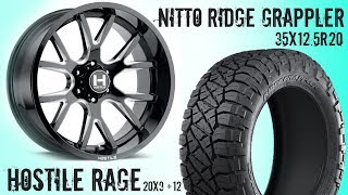 Hostile Rage 20x9 +12 offset Nitto Ridge Grappler 35x12.5R20