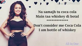 Coca Cola Tu | Neha kakkar |  Tonny Kakkar | with English lyrics Translation