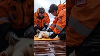 🐻‍❄️ Tiny Polar Bear's Heartwarming Rescue! 😍 #PolarBearRescue #WildlifeConservation #arcticanimals