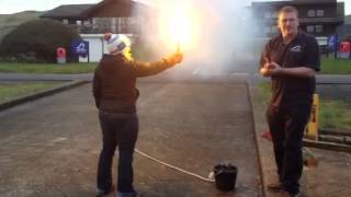 Teeny setting of flares at Cumbrae