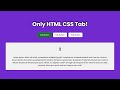 Only HTML CSS tab with HTML CSS | HTML CSS Tab @raselcoder