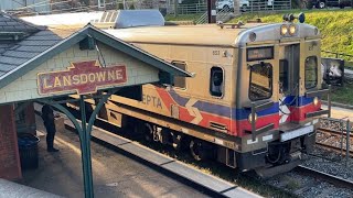 PM rush-hour at Septa Regional Rail at Lansdowne￼. All kinds of trains and horns 10/4/23