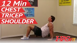 12 Min Crushing Chest Shoulders Triceps Workout - Chest Tricep Shoulder Workout
