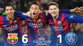 Barcelona 6-1 Paris Germain UCL 2017 Extended Highlights Goals #messi #naymar Mad match 💥
