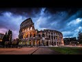 the colosseum at night 🇮🇹 rome italy timelapse of sky beautiful instrumental music 3 hrs hd