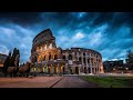 the colosseum at night 🇮🇹 rome italy timelapse of sky beautiful instrumental music 3 hrs hd