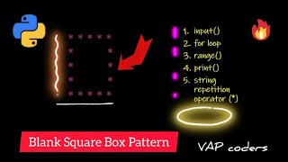 Blank Square Box Pattern in Python | Hollow Square Star Pattern | Python Pattern for Beginners