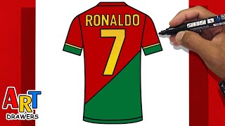 How to Draw Cristiano Ronaldo PORTUGAL FanArt  Shirt 7 CR7