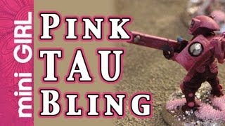 miniGIRL #12: My Pink TAU Won Best Troop/Infantry Contest! How to Bling Mini Bases for Girls