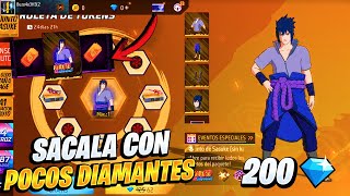 CÓMO SACAR LA SKIN DE SASUKE CON POCOS DIAMANTES EN FREE FIRE 🔥 RULETA DE TOKENS DE SASUKE GRATIS ✅