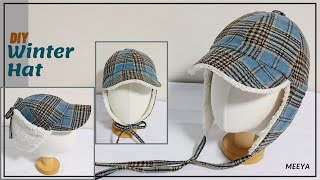 DIY Winter Hat| Free Pattern |귀달이 모자| 무료패턴| Fleece Hat|겨울모자|군밤모자| 챙모자|모자 만들기|양면|Cap Making|冬用の帽子