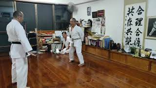 沖縄小林流空手(Okinawa Shorin-ryu Karate)#9　真栄城先生、ナイファンチ初段をご教授(Maeshiro-sensei coaching Naihanchi Shodan)