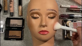 ASMR on Mannequin ~ Dollar Tree Makeup Look ~ No Talking