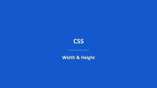 Basic HTML & CSS | Width & Height - 8