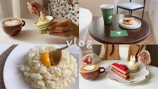 vlog〰︎朝活してカフェを巡る充実した休日🍰￤中崎町.大阪カフェ巡り￤ケーキ屋さん.チーズリゾット🫕.ピスタチオアイス￤一人暮らし社会人の日常.自炊