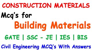 Building materials mcq, construction materials mcq, civil engineering mcq, building construction mcq