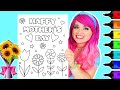 Coloring Happy Mother's Day Flowers Coloring Page | Ohuhu Art Markers