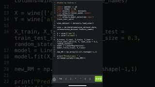Python Bytes - Linear Regression Prediction #python #datascience #coding Code in Description