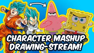 Sponge bob/Dragon ball super mashup! copic markers, traditional illustration, fun live stream