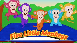Five Little Monkeys | Nursery Rhymes & kids Songs | Baby Songs | Happy Pepi Kids tv