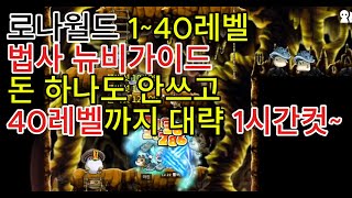 옛날메이플 하고싶다면 메이플랜드에 지쳤다면 로나월드 법사 뉴비 무과금 가이드 1~40레벨 퀘스트 1시간 컷~~ 돈 안쓰고 할 수 있는 재밌는 게임 메랜 메이플월드 옛날메이플