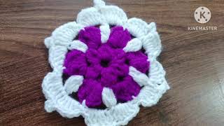 crochet flower |diy |woolencreations |crochet |woolen