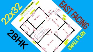 22x32 GHAR KA NAKSHA II 22x32 HOUSE DESIGN II 22x32 EAST FACING HOUSE II SMALL HOUSE PLAN II