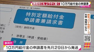 静岡市にもようやく届く　１０万円給付金の申請書