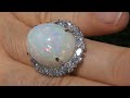 museum quality unheated u0026 untreated 25.02 carat ethiopian opal u0026 diamond ring 14k