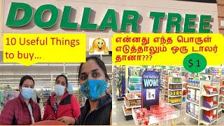 அமெரிக்காவில் ஒரு டாலர் கடை | 10 Useful Things @ Dollar Tree | USA Tamil Vlog | Shopping Vlog