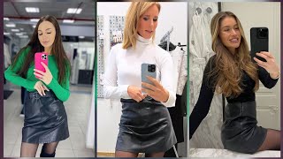 Most beautiful impressive and outclass leather mini skirt design for ladies 2025