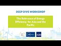 Deep Dive Workshop: The Relevance of Energy Efficiency for Asia and the Pacific