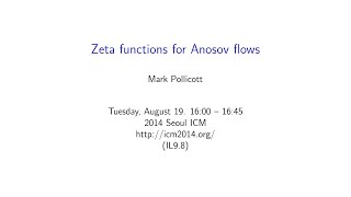 ICM2014 VideoSeries IL9.8: Mark Pollicott on Aug19Tue