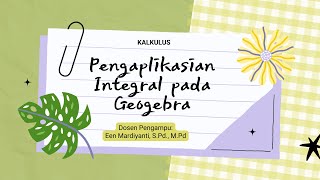 Pengaplikasian Integral pada Geogebra