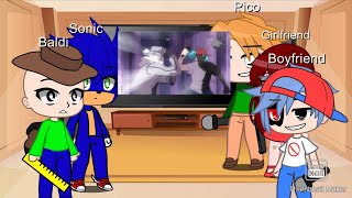 sonic,gf and bf,lexi,pico, and baldi reacts to pol fnf Ruv vs bf(corrupted) but it's anime