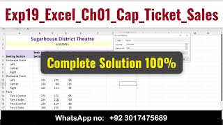 Exp19_Excel_Ch01_Cap_Ticket_Sales | Exp19 Excel Ch01 Cap Ticket Sales #Ticket_Sales #excelcapter1