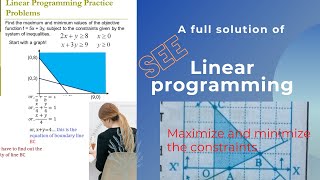 LINEAR PROGRAMMING; maximize and minimize ; constraints, solution set, objective functions