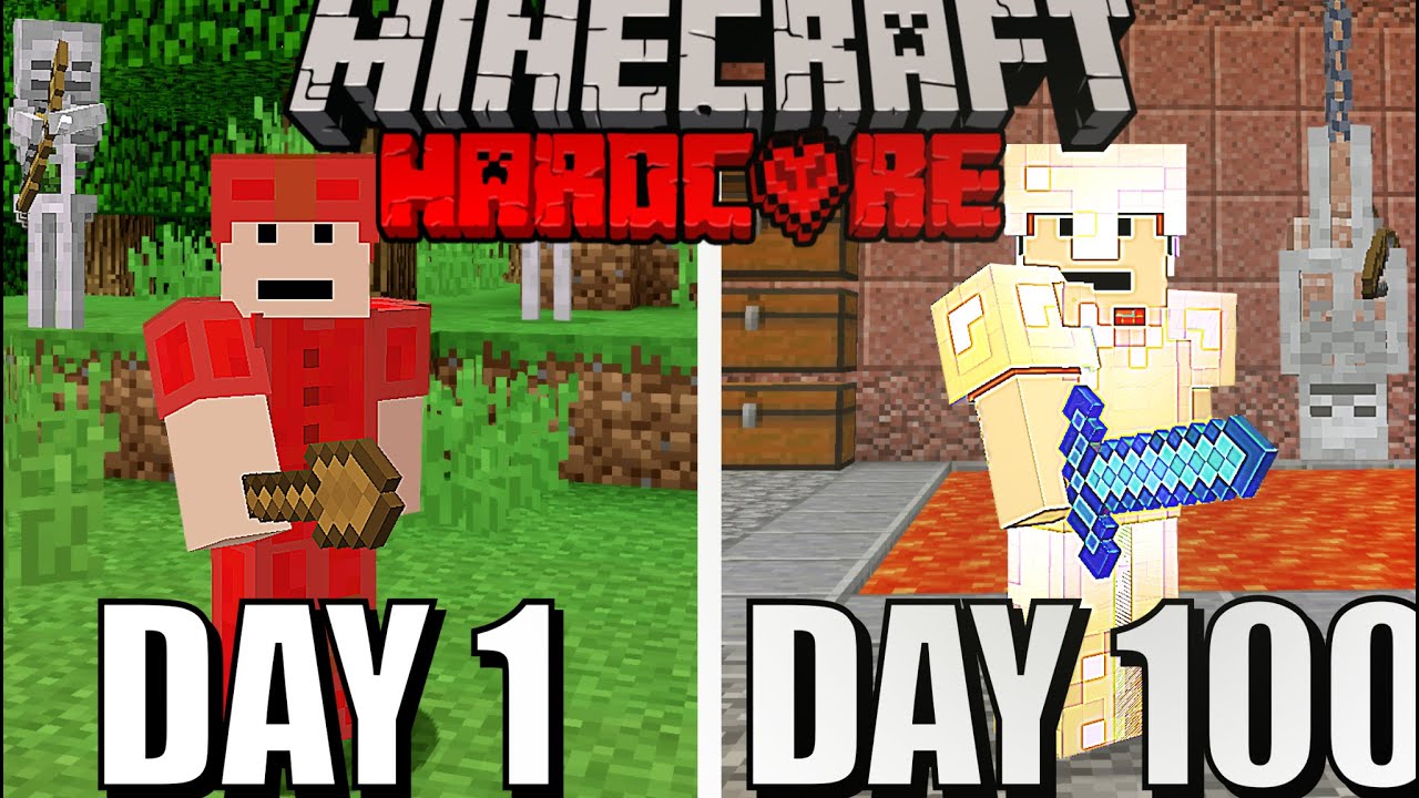 I Survived 100 Days In Hardcore Minecraft Youtube