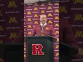 Minnesota Football Post-Game Press Conference at Rutgers 2024