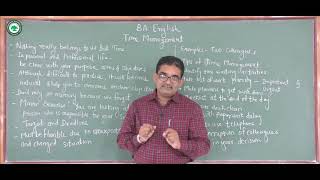 S.Y.B.A. (English) || Topic: Time Management || By Prof. Deokar Sunil