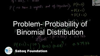 Problem- Probability of Binomial Distribution, Statistics Lecture | Sabaq.pk