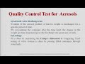 industrial pharmacy –i quality control test for aerosols aktu digital education