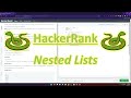 HackerRank (Python): Nested Lists