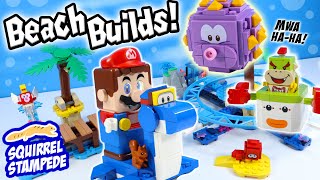 LEGO Super Mario Dorrie's Beachfront \u0026 Big Urchin Beach Ride Speed Build Review